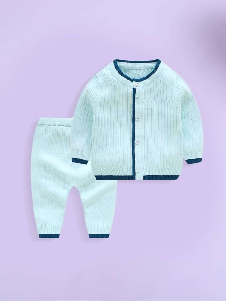 Regular Fit Rib-Knit Baby Sweater Co-ords 3877