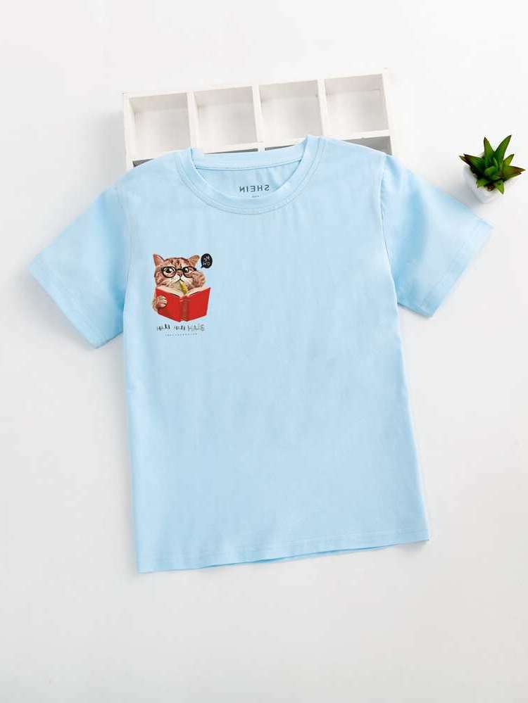 Casual Letter Regular Short Sleeve Girls Tops 379