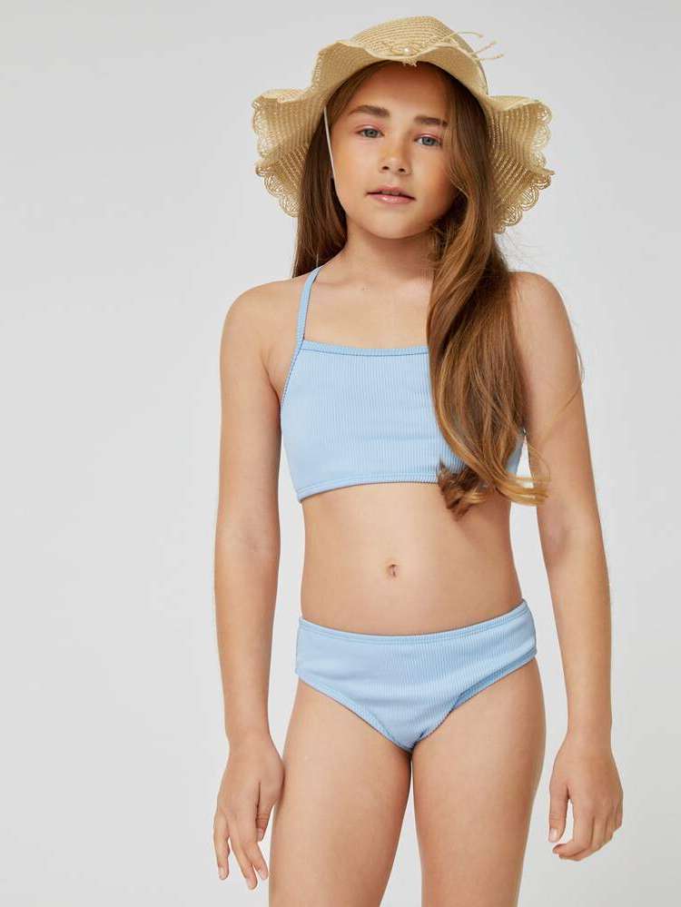 Plain Criss Cross  Girls Beachwear 861