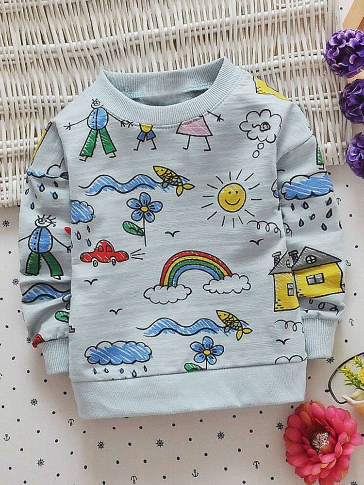 Regular Fit Cute Long Sleeve Regular Kids Clothing 697