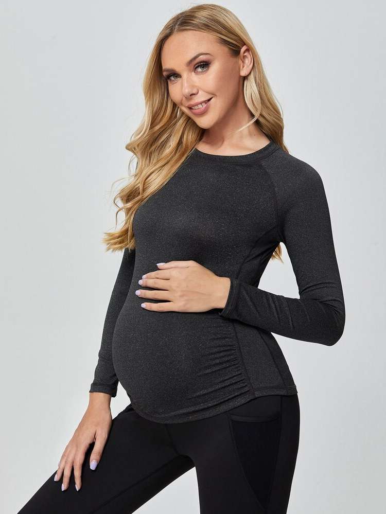 Long Sleeve Sporty Ruched Regular Maternity 106