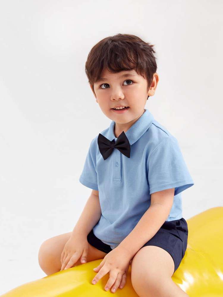 Casual Short Sleeve Polo Colorblock Toddler Boy Polo Shirts 9988