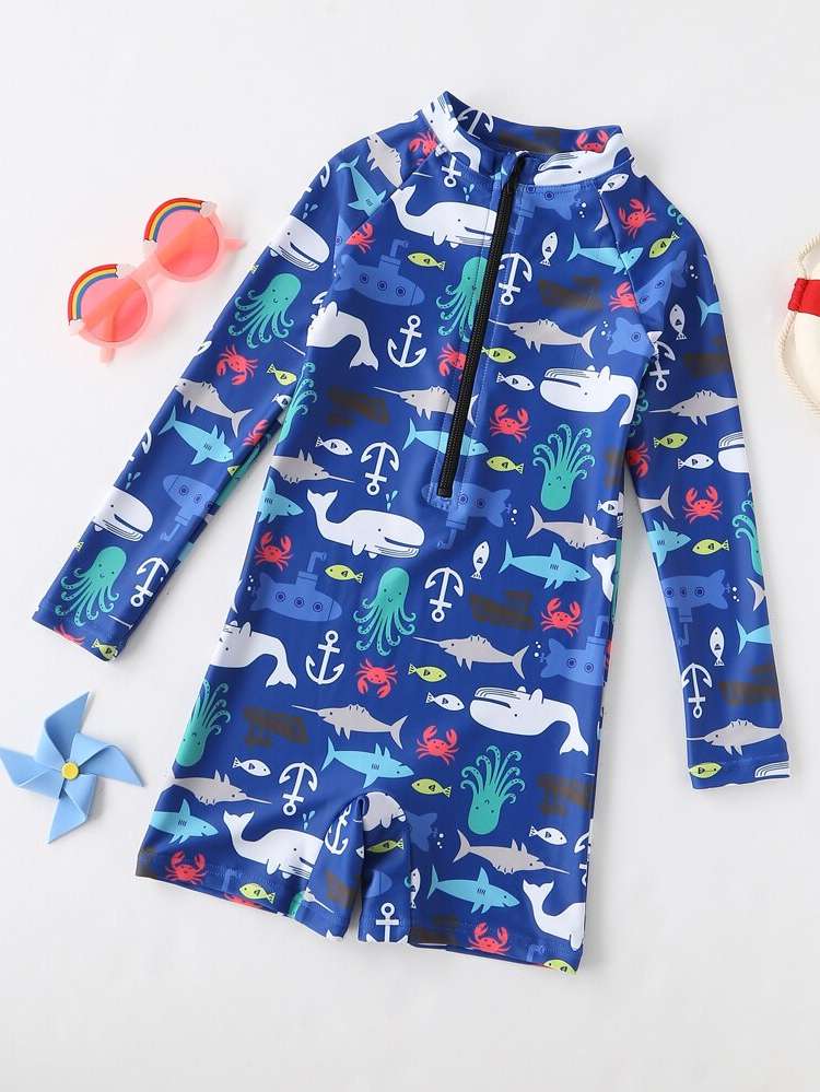 High Neck Zipper Cute Toddler Boys Clothing 4880