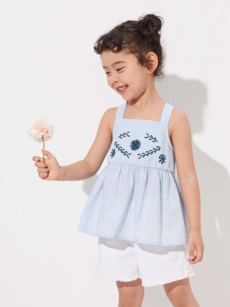  Boho Baby Blue Straps Toddler Girls Clothing 2999