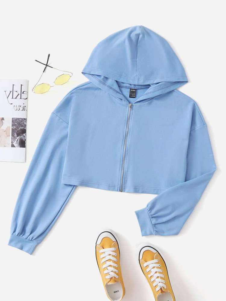 Zipper Casual Long Sleeve Hooded Women Clothing 4771