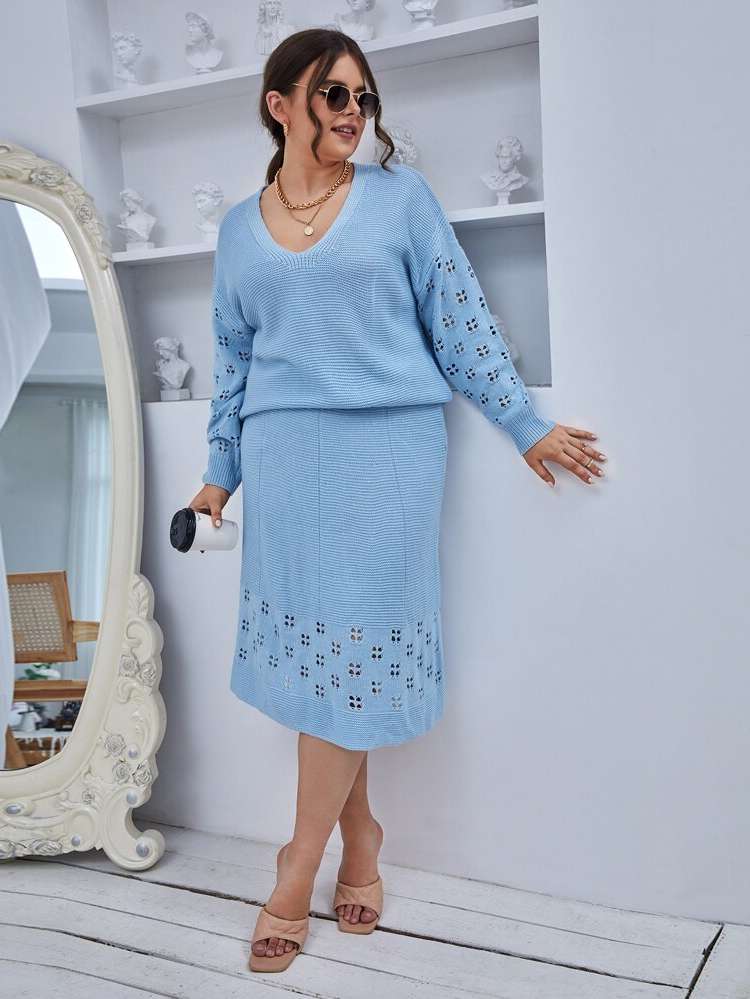  Regular Fit Elegant Plus Size Knitwear 3654