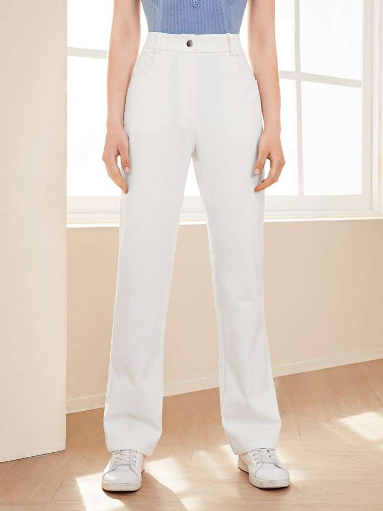  Plain Long Women Suit Pants 5692