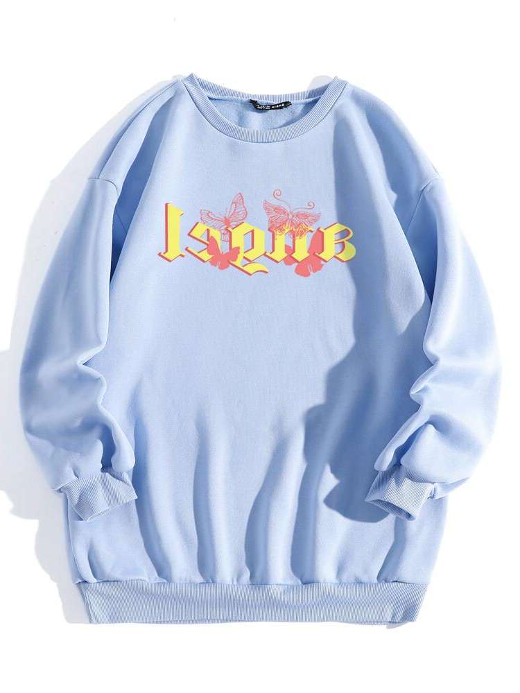 Letter  Long Sleeve Women Sweatshirts 1501