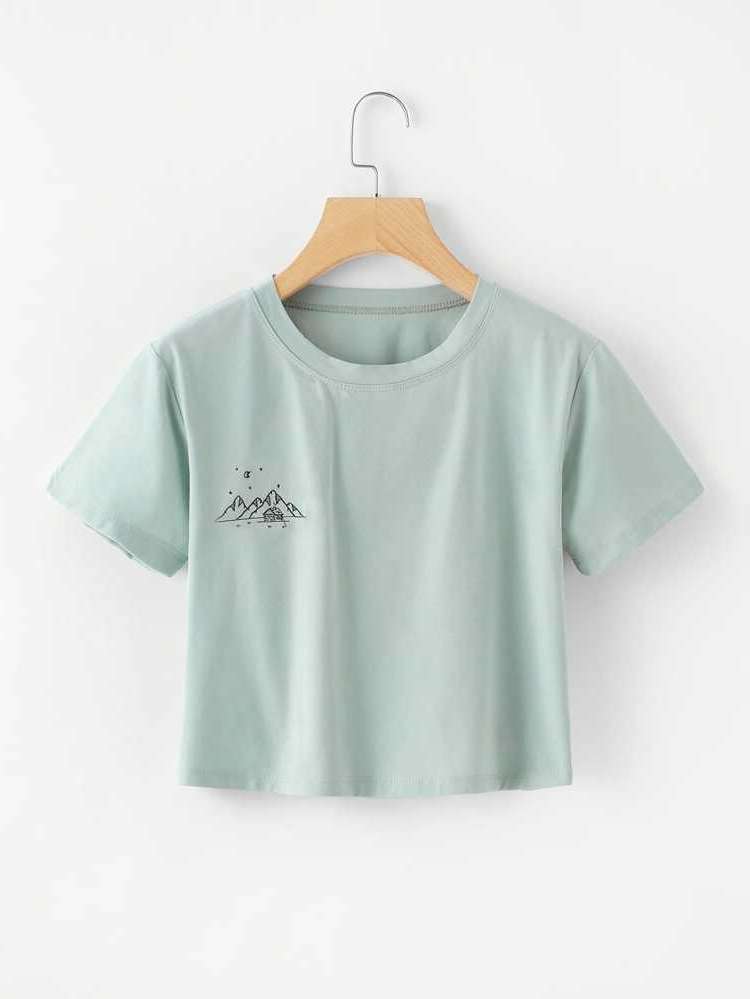 Short Sleeve Round Neck Baby Blue Women Clothing 2755