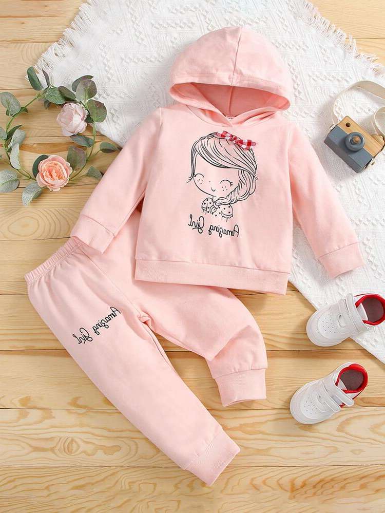  Regular Fit Hooded Casual Baby Sets 9797