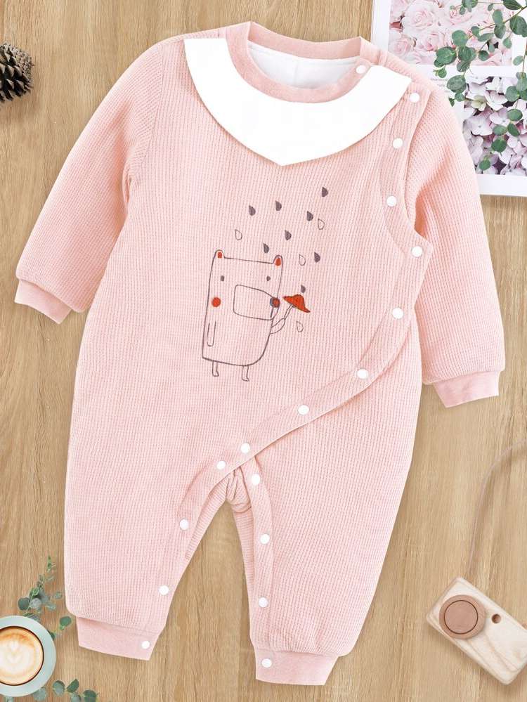 Baby Pink Button Long Sleeve Baby Clothing 3467