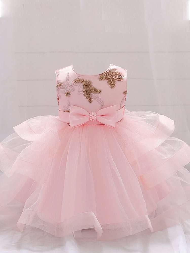 Baby Pink Knee Length Glamorous Baby Clothing 5204