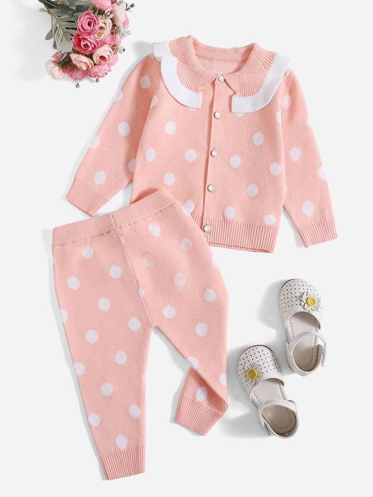 Baby Pink Long Sleeve Regular Fit Cute Baby Clothing 5686