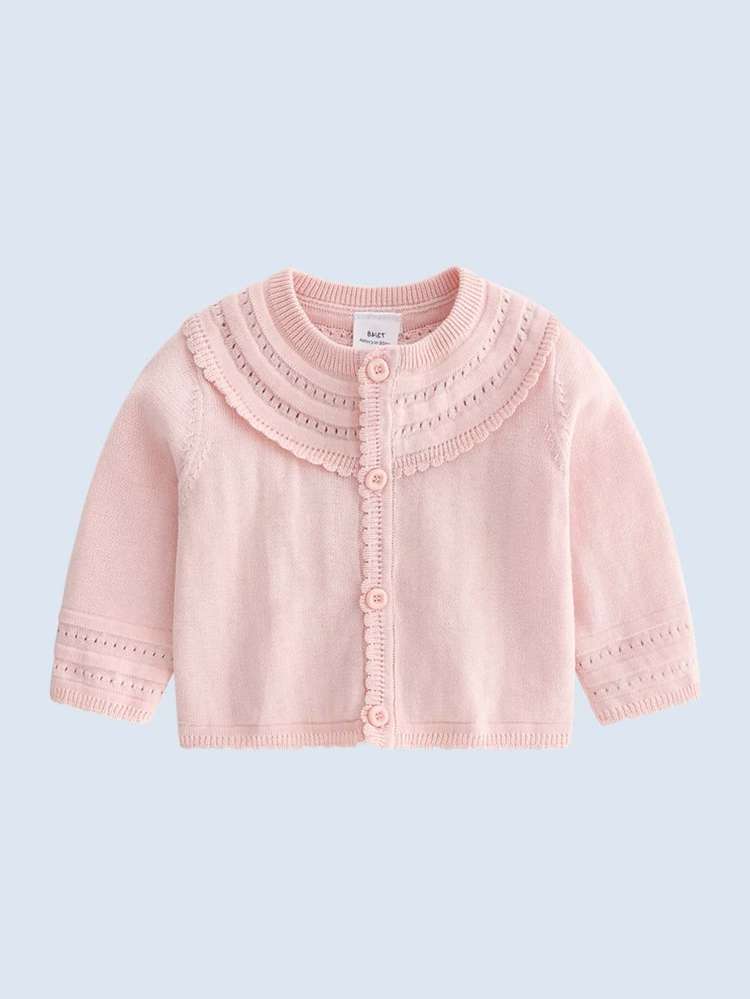 Casual Ruffle Regular Round Neck Baby Clothing 4098