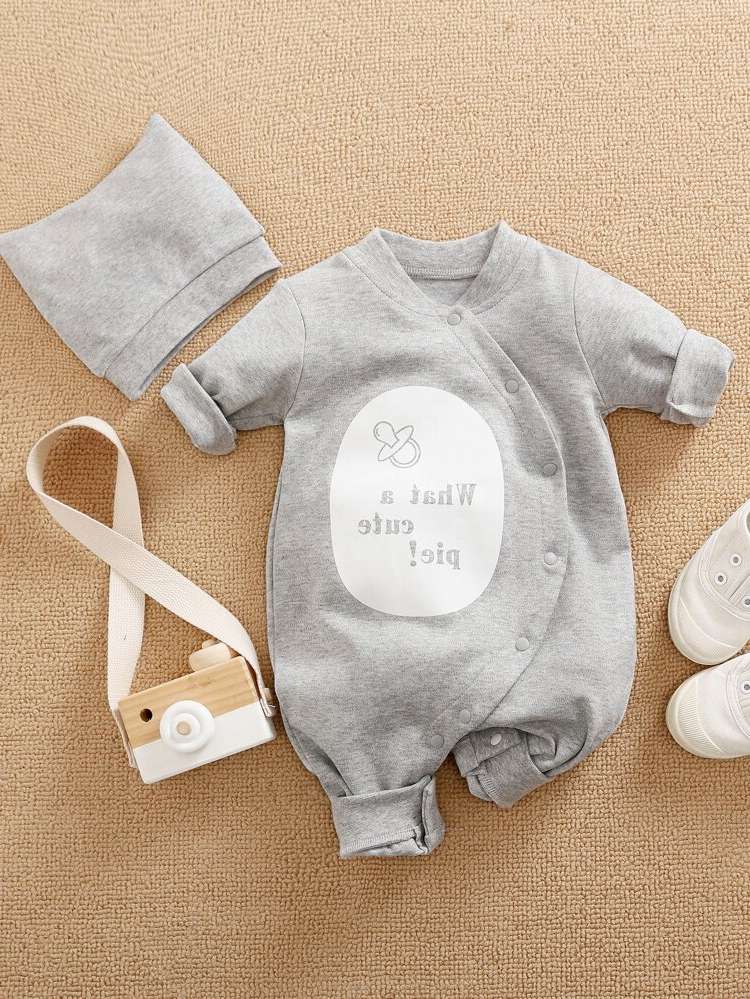  Round Neck Long Sleeve Long Baby Onesies 6636