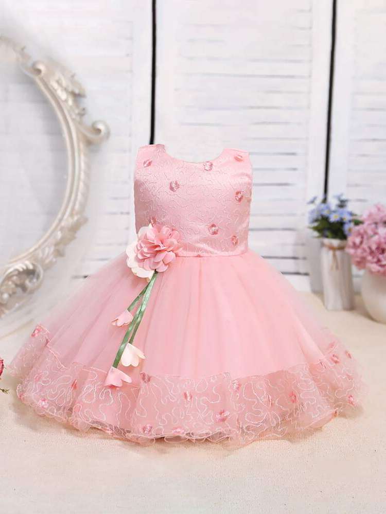 Baby Pink Regular Fit Floral Baby  Mom 112