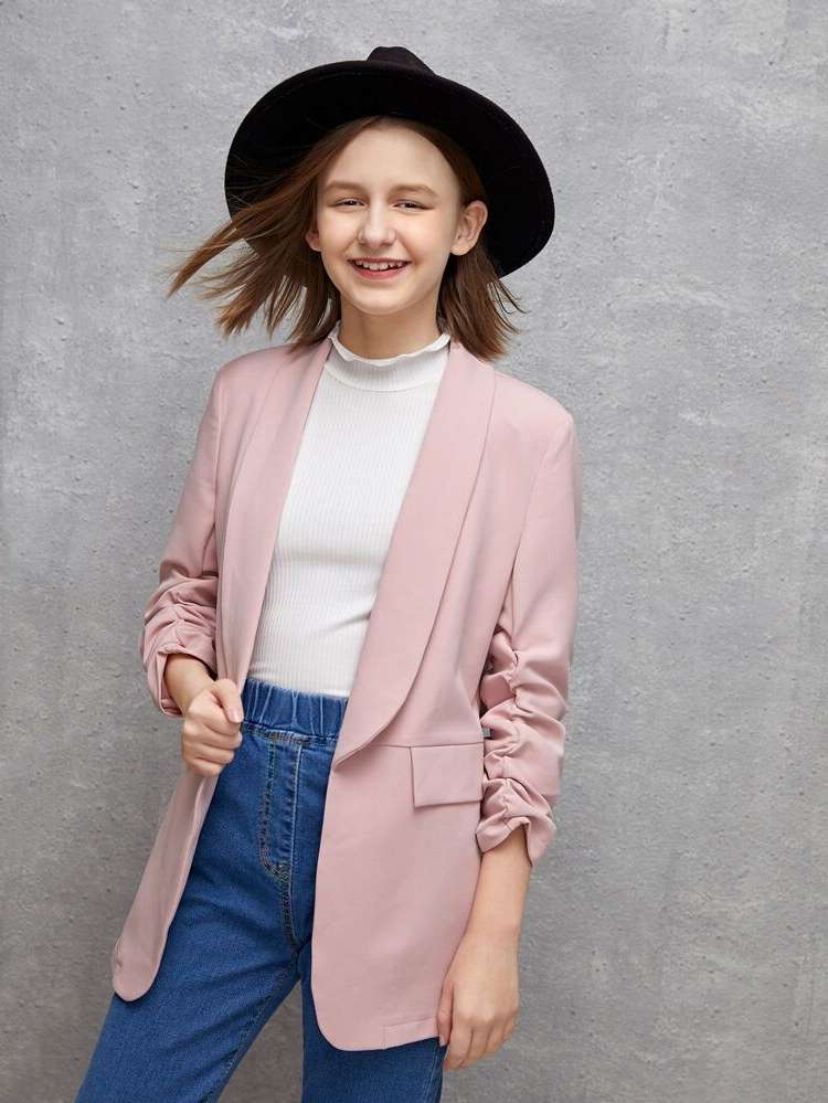  Baby Pink Dressy Regular Girls Coats 4437