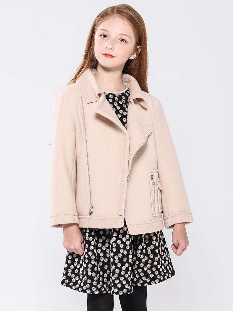 Casual  Pocket Girls Outerwear 1456