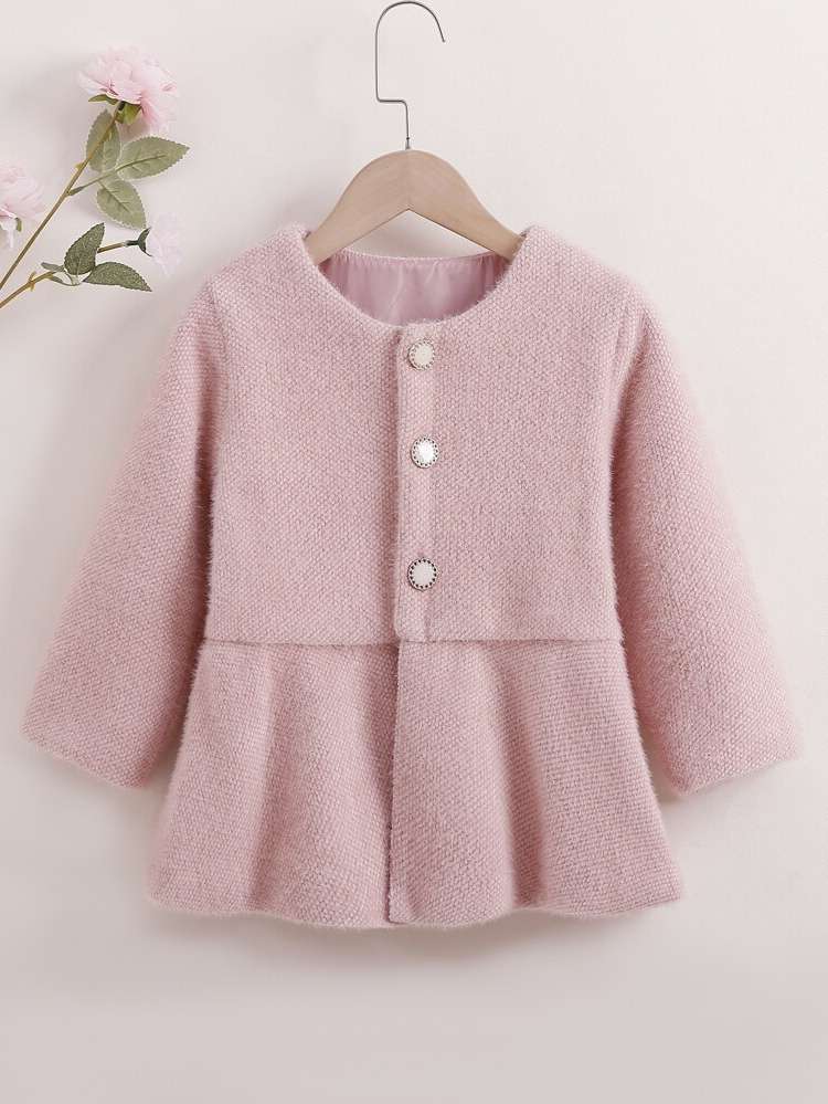  Short Long Sleeve Baby Pink Toddler Girls Outerwear 8977