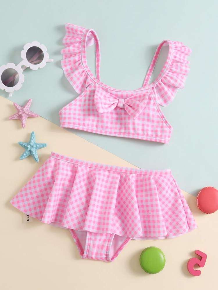 Cute Baby Pink Toddler Girls Beachwear 5942