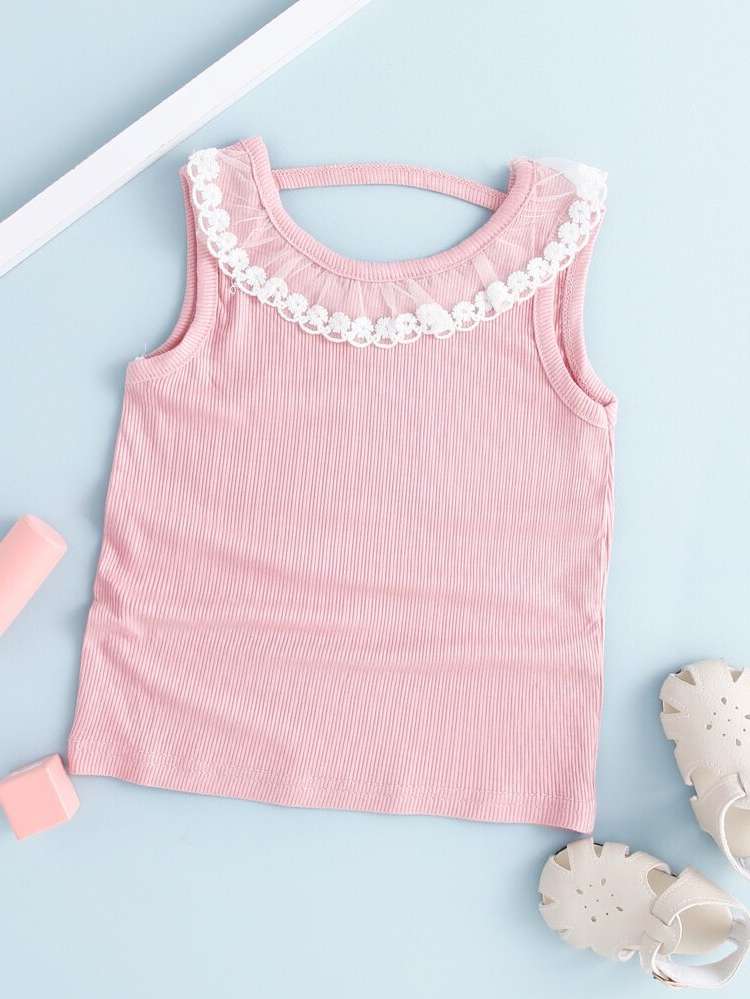 Regular Fit Baby Pink Casual Toddler Girls Tops 90