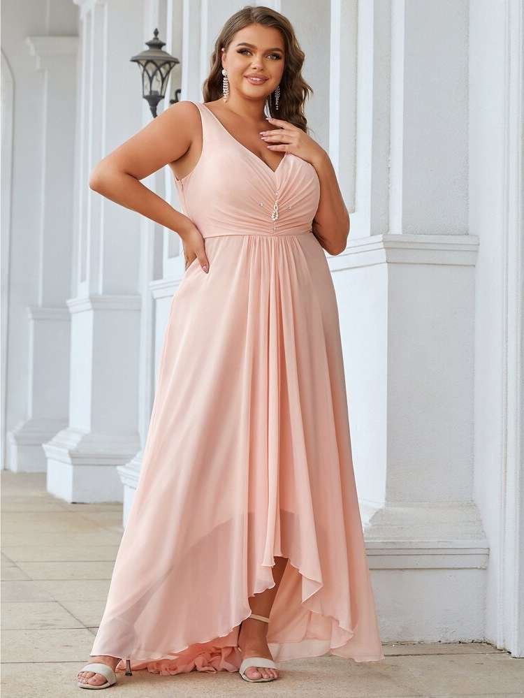  Ruched Glamorous Sleeveless Wedding  Special 8659