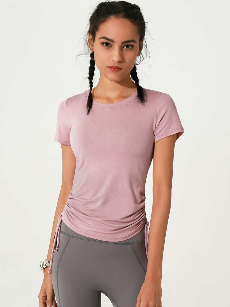  Crop Round Neck Women Active Tops 2695