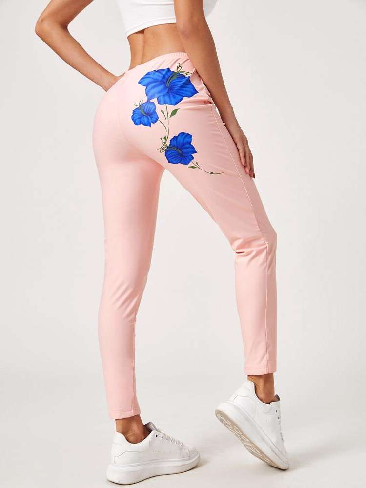  Casual Baby Pink Women Bottoms 9376