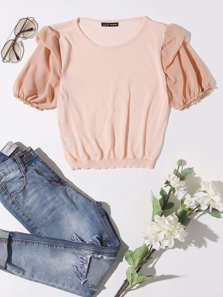 Short Sleeve Plain Regular Fit Baby Pink Women Clothing 1456