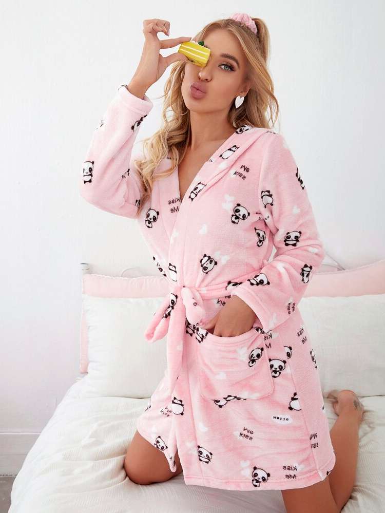 Cute Belted Long Sleeve Underwear  Sleepwear 6705