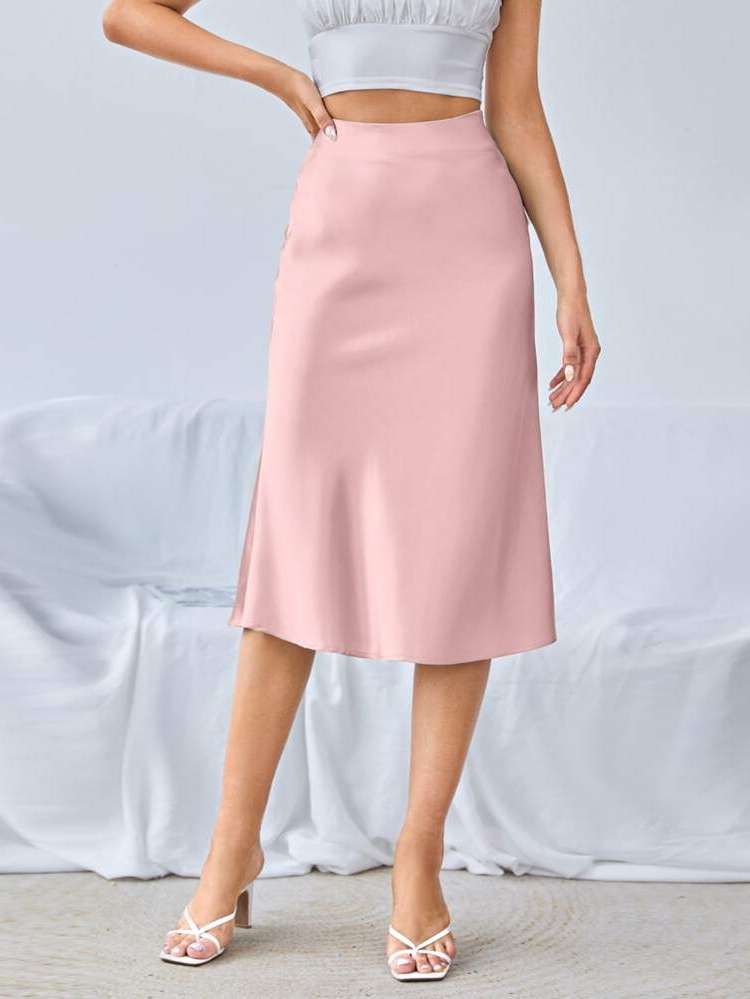 Plain Midi Women Skirts 766