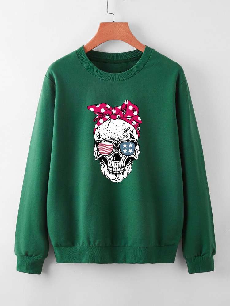  Long Sleeve Round Neck Halloween Women Sweatshirts 840