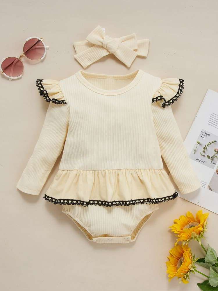   Beige Baby Bodysuits 1538