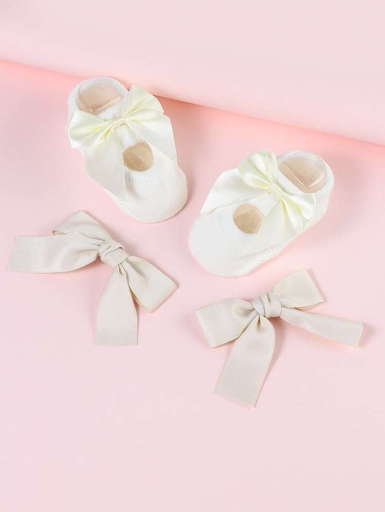  Beige Bow Baby Accessories 1298