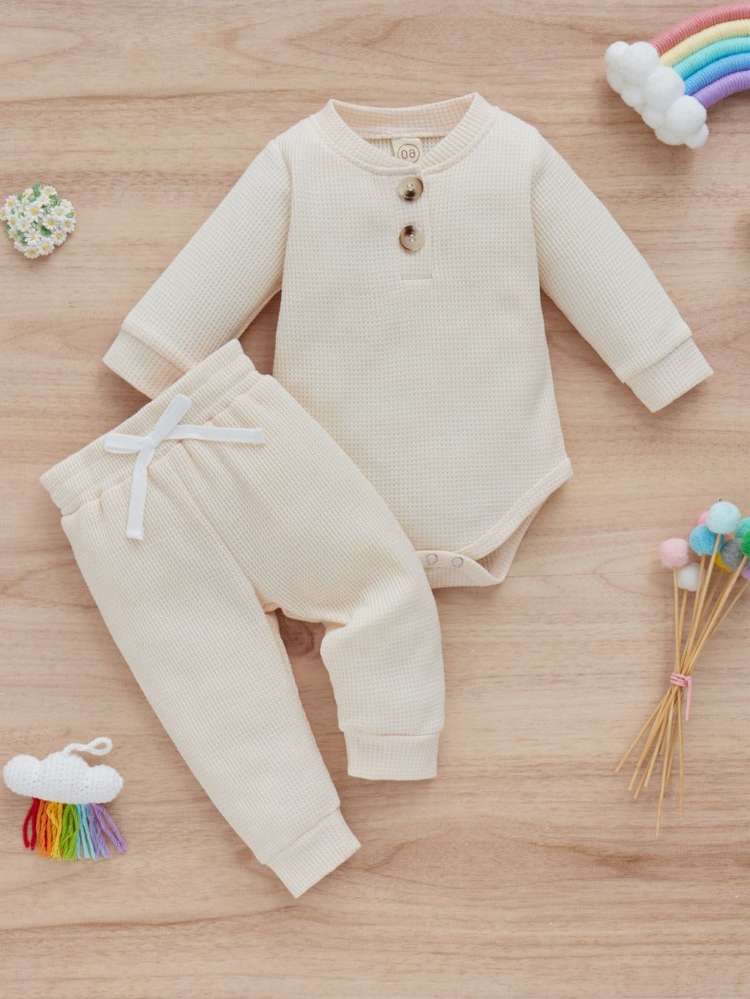 Round Neck Bow Casual Baby Sets 7138