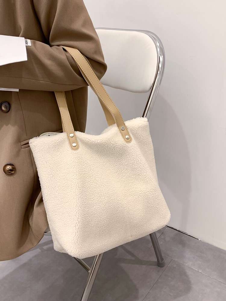  Plain Fashionable Beige Bags 5444