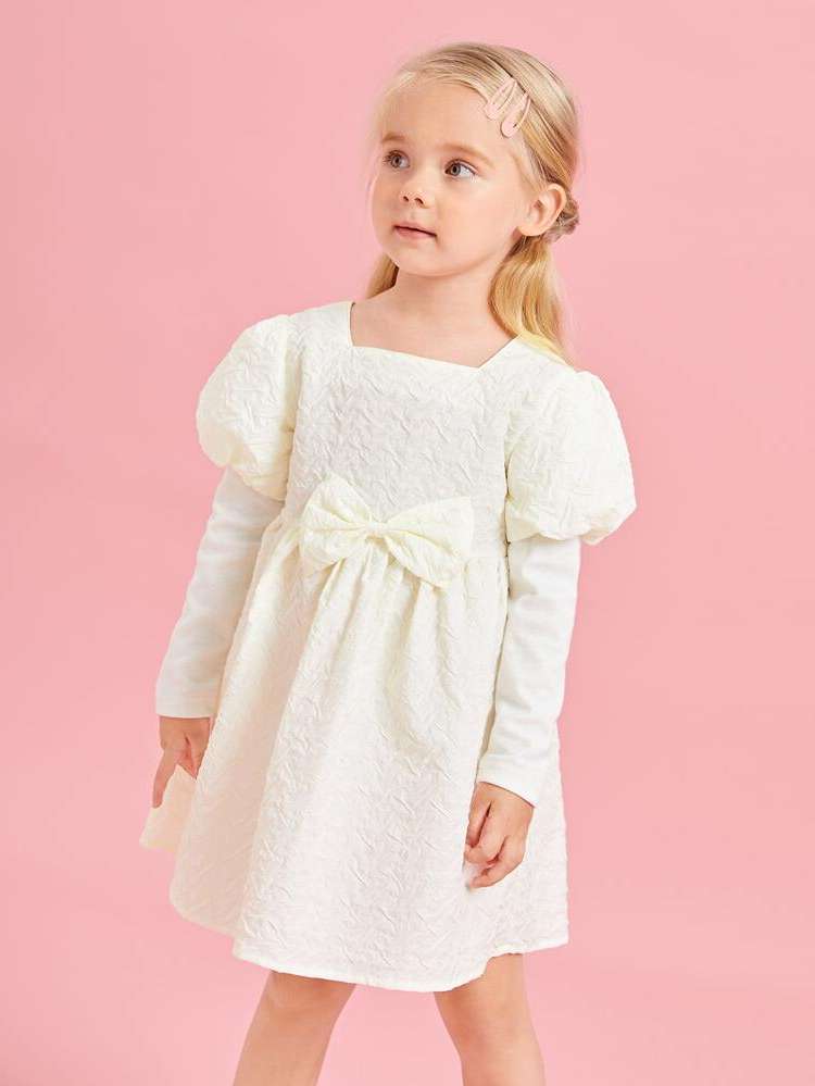 Button Plain Regular Fit Glamorous Toddler Girl Dresses 207