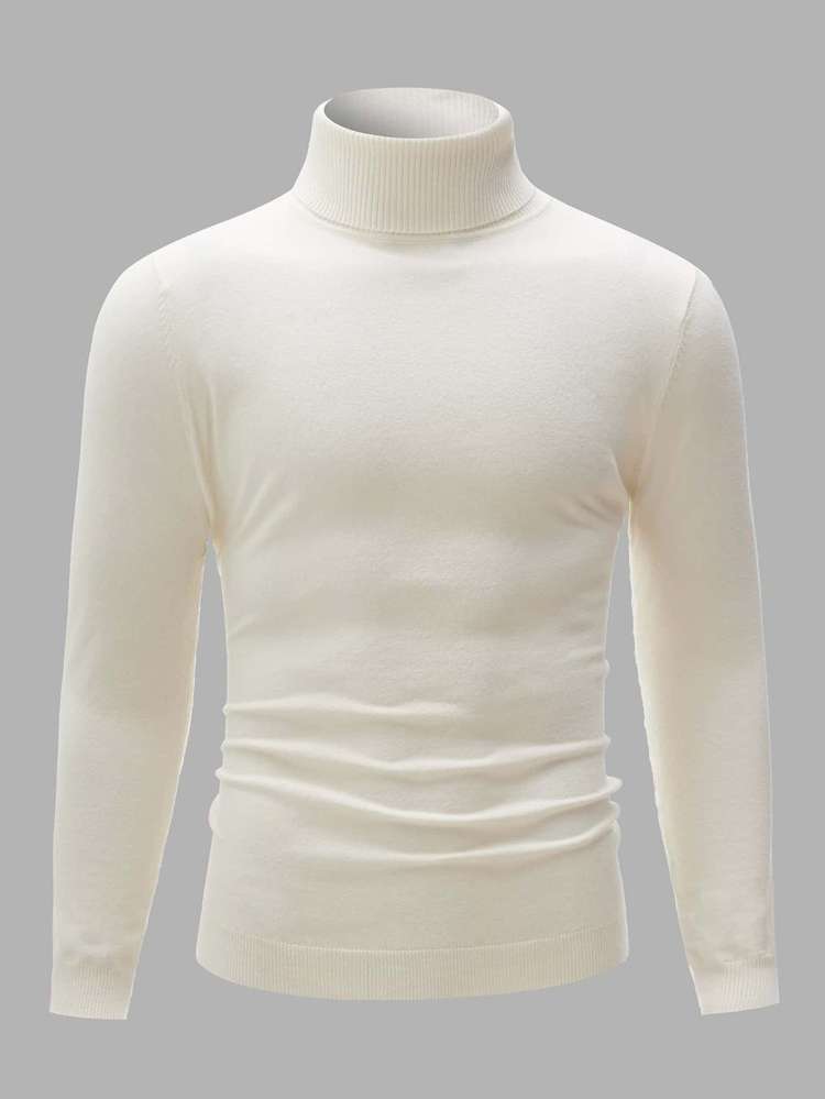  Beige High Neck Men Knitwear 874