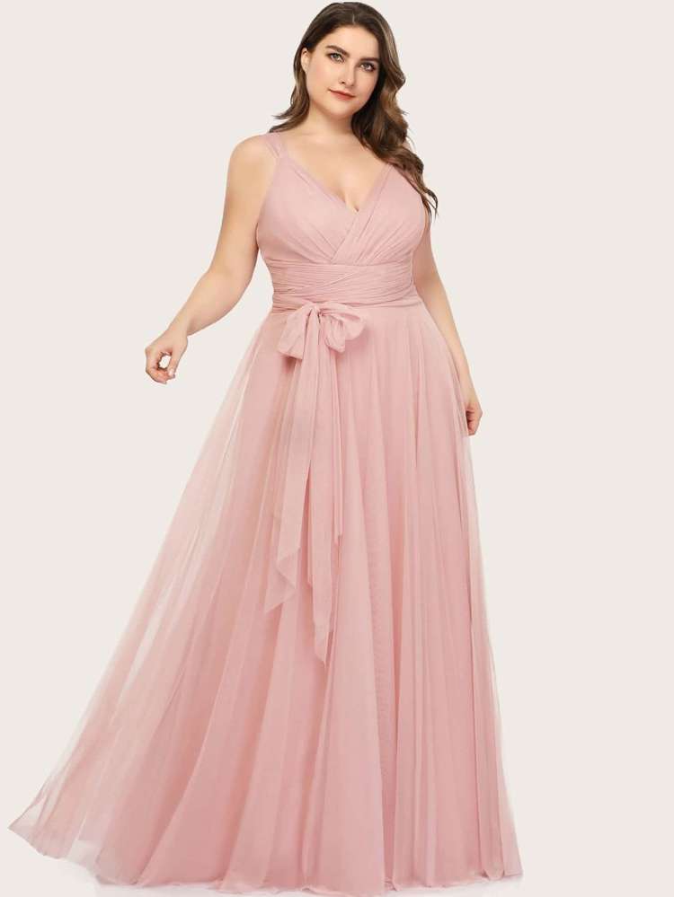  Zipper Sleeveless Plus Size Bridesmaid Dresses 8686