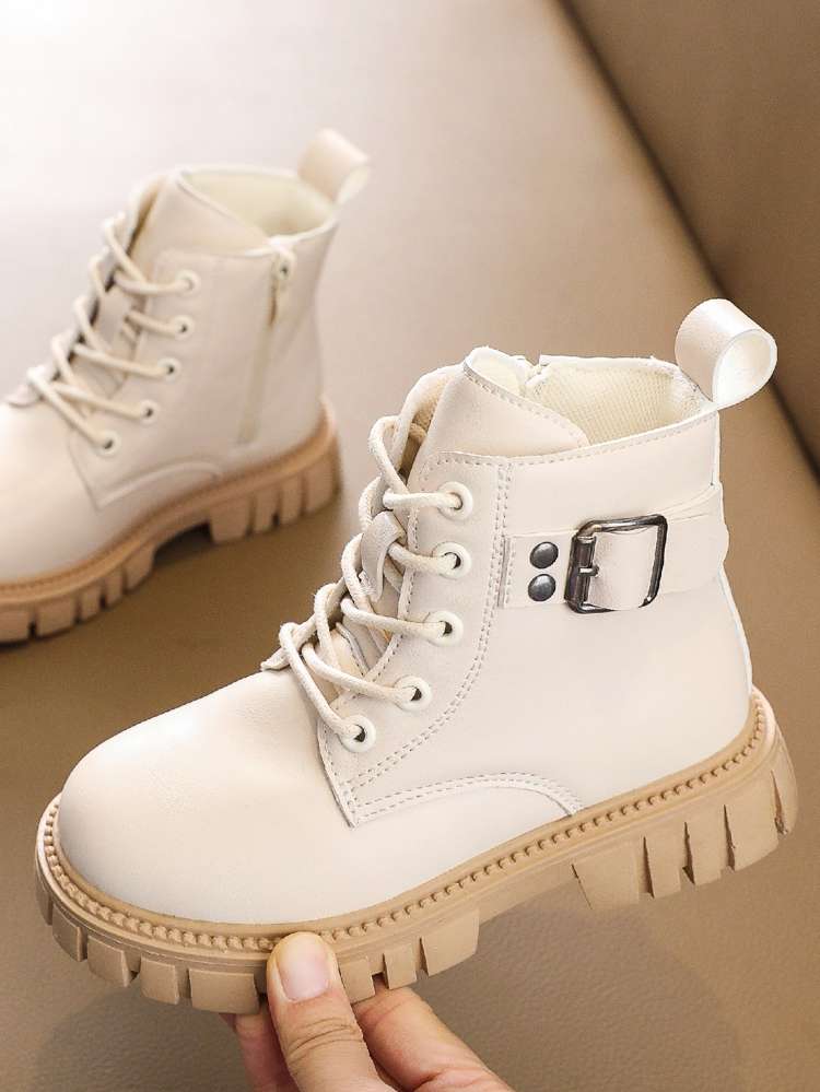   Beige Kids Boots 8801