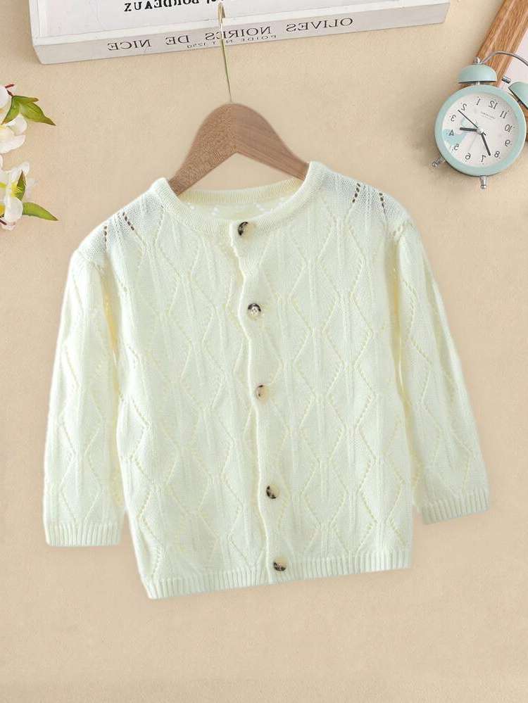 Regular Regular Fit Beige Long Sleeve Toddler Girl Cardigans 8037