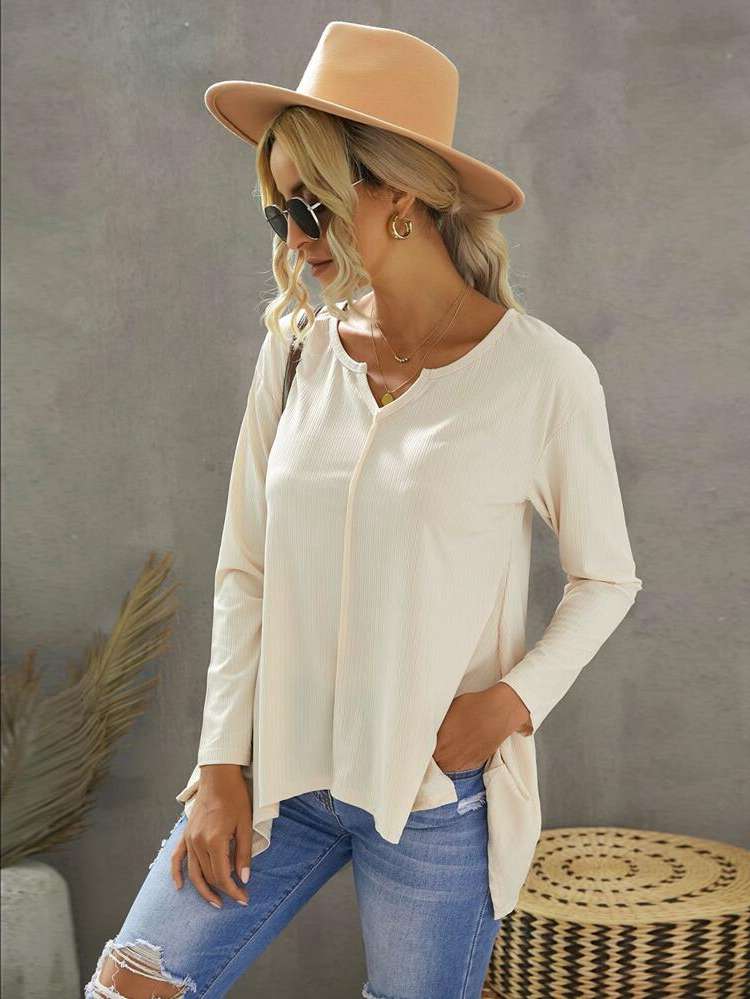  Plain Regular Fit Casual Women Tops, Blouses  Tee 7949