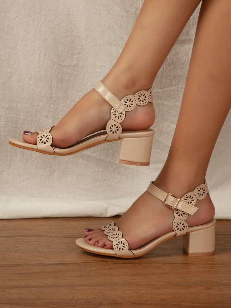 Plain  Fashionable Women Heeled Sandals 227