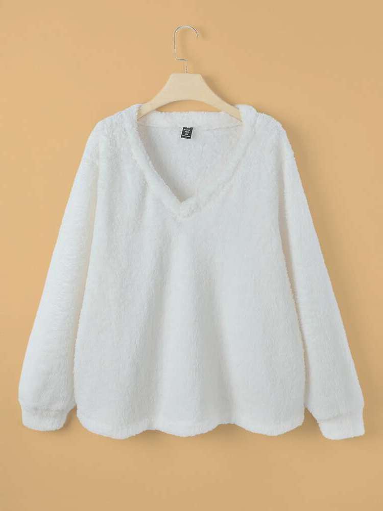 Casual V neck Long Sleeve Women Plus Clothing 739