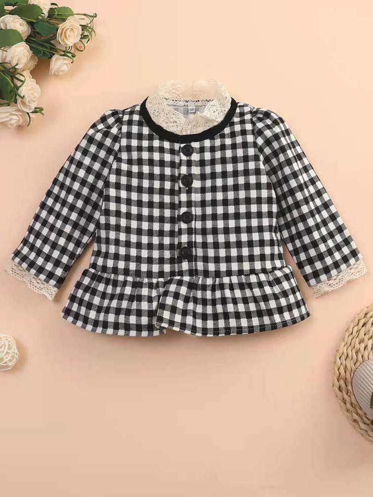  Gingham Long Sleeve Baby  Mom 6224