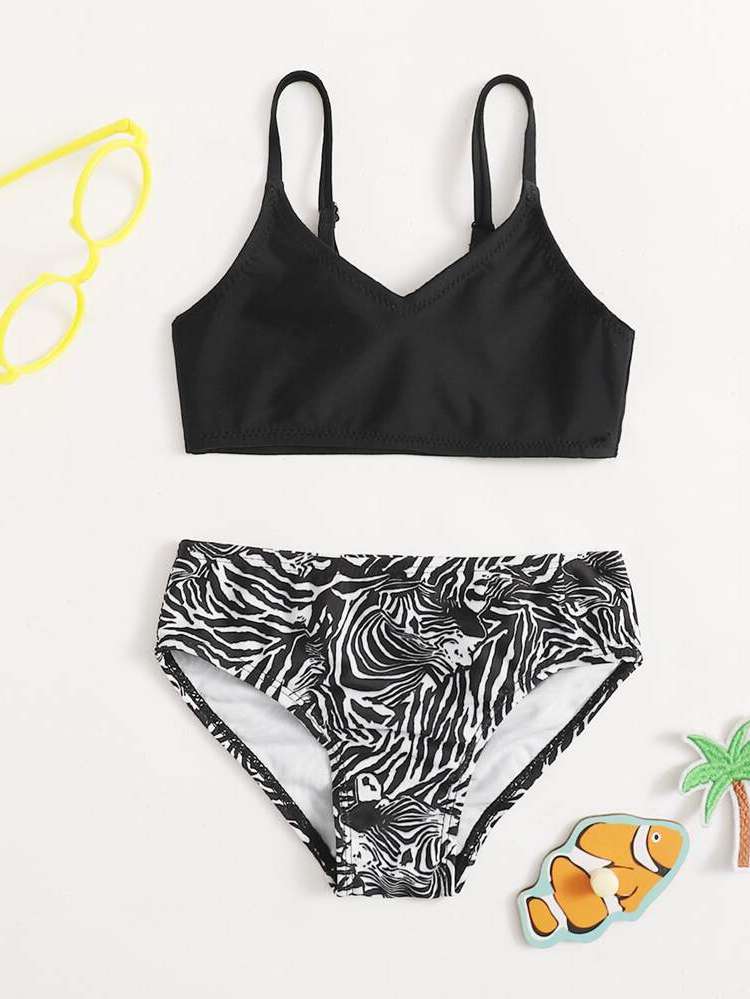 Zebra Stripe Black and White  Baby Swimwear 9493