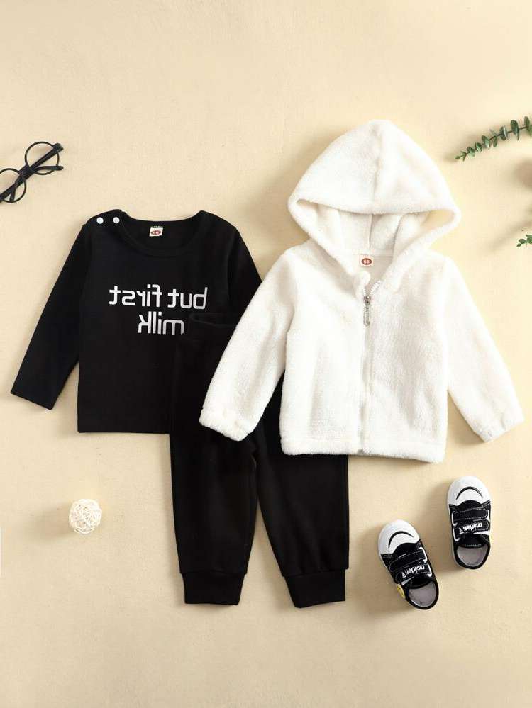 Casual Long Sleeve Black and White Baby  Mom 770