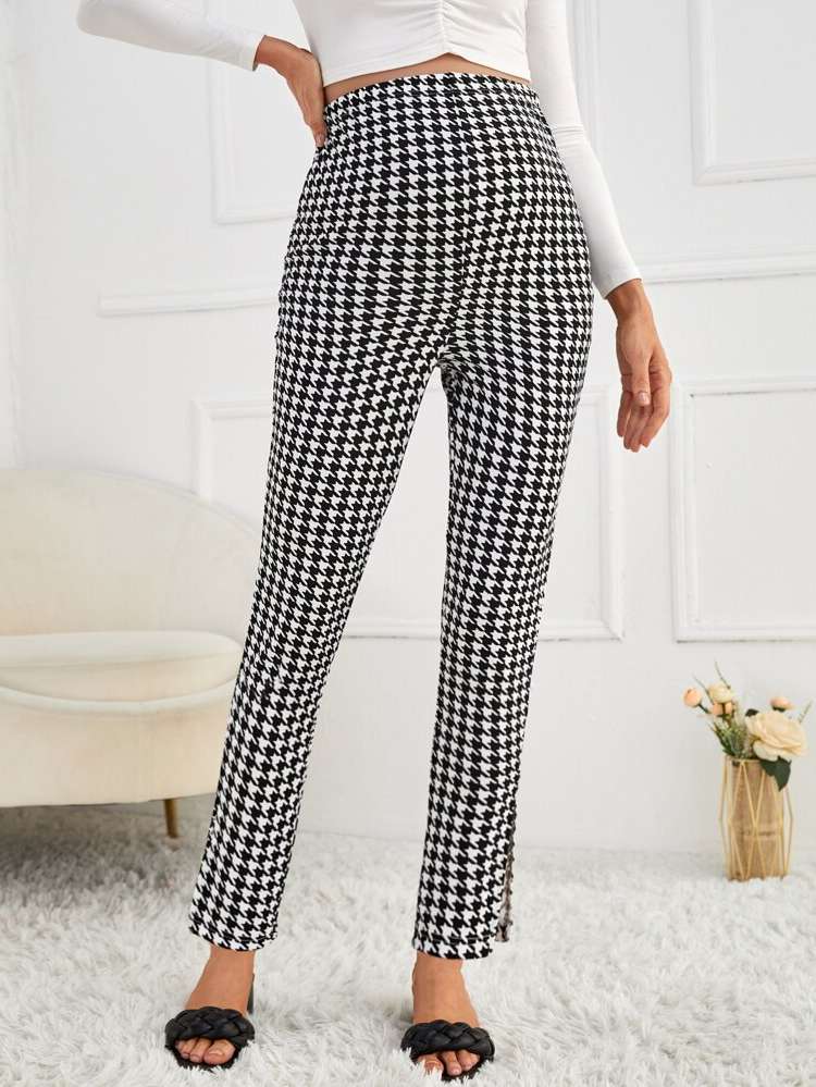 Split  Houndstooth Maternity 500