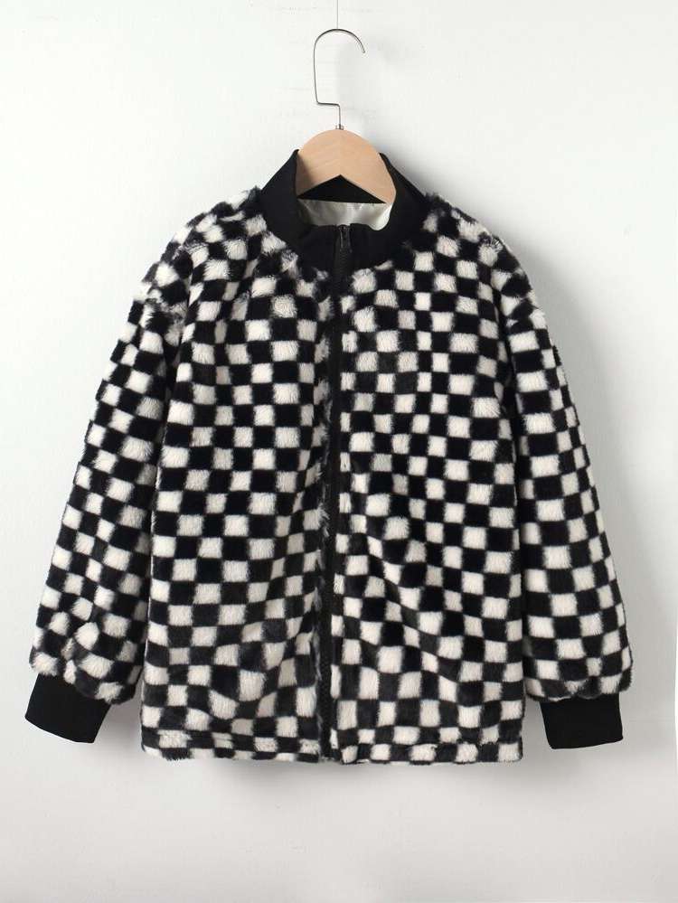 Long Sleeve Zipper Regular Fit Girls Coats 9677