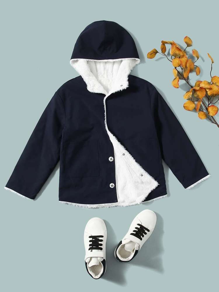  Long Sleeve Black and White Casual Boys Outerwear 4678